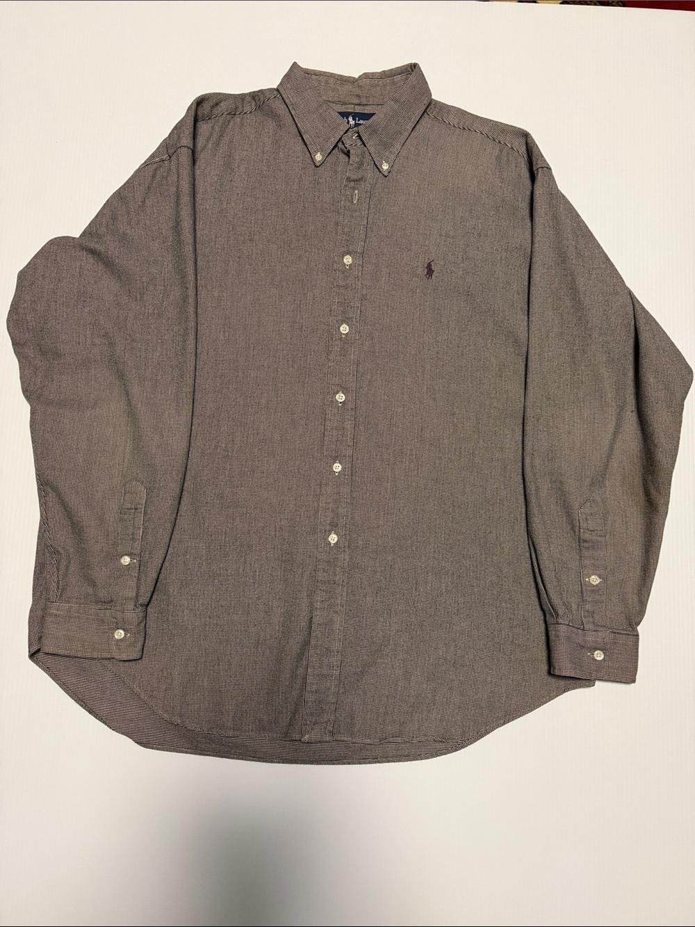 Polo by Ralph Lauren Men's Long-Sleeve Button-Down Shirt in Heather Brown